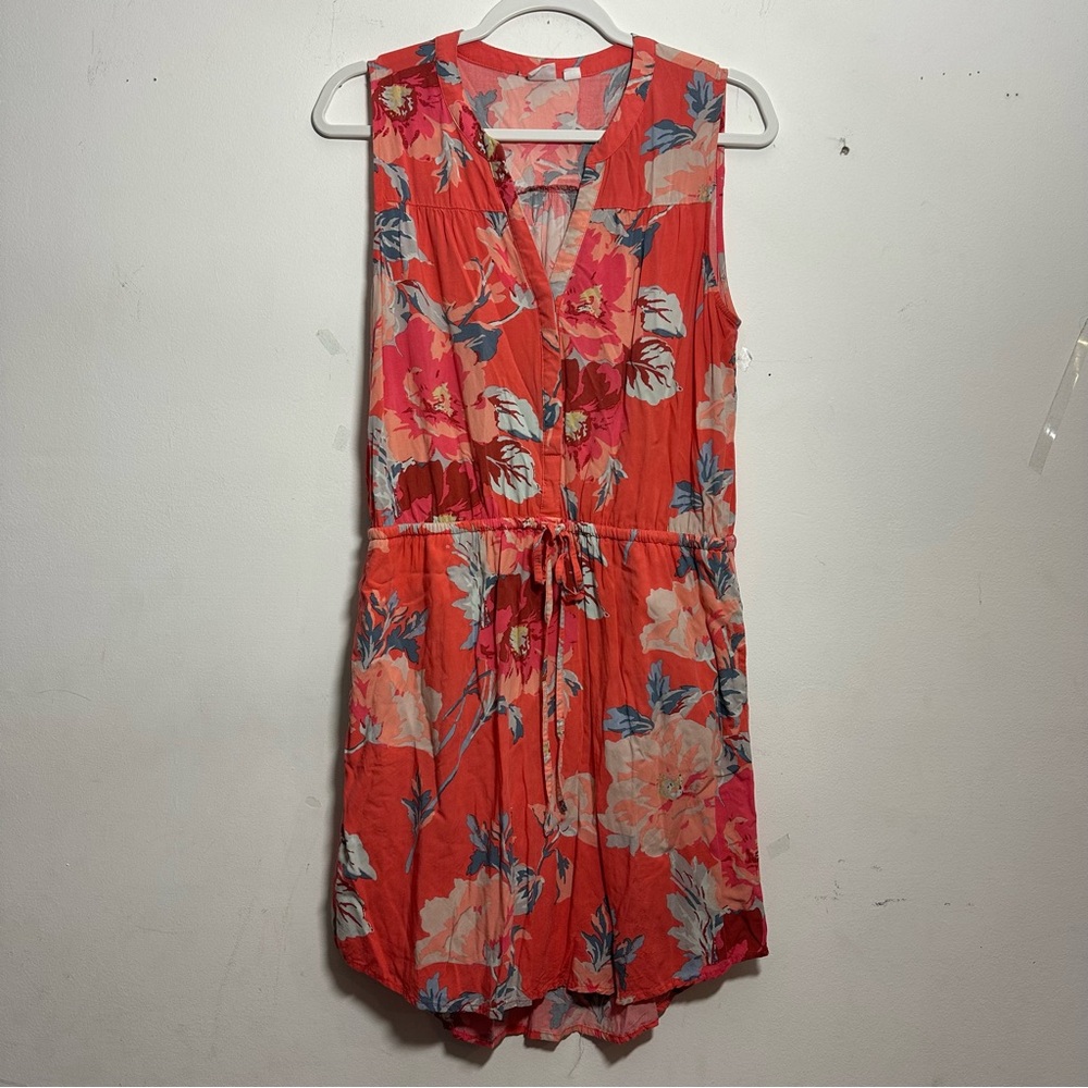 Gap Floral Dress, Button Front, Drawstring Waist,… - image 2